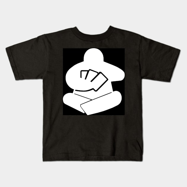 Card Playing Meeple Kids T-Shirt by Canderella